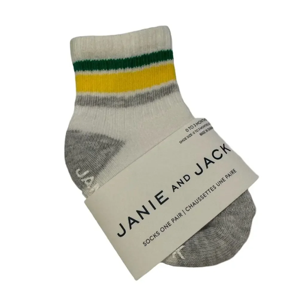 Janie and Jack Boy’s Assorted Socks- Set of 4 Size 0-3M